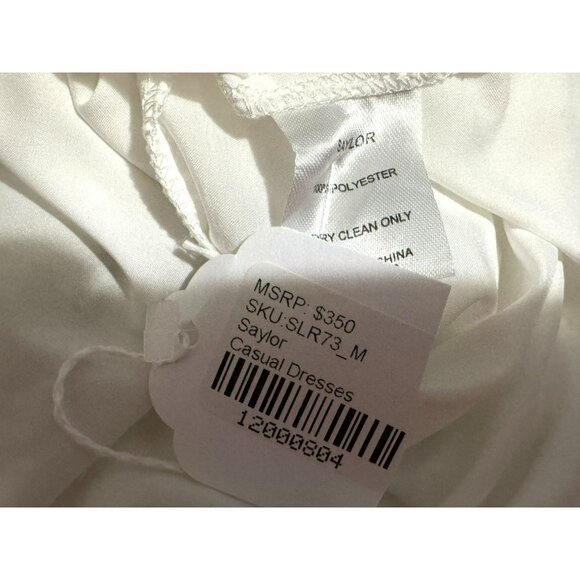 Saylor Robbie White Lace & Embroidered Floral Mini Dress Sz - Picture 6 of 8